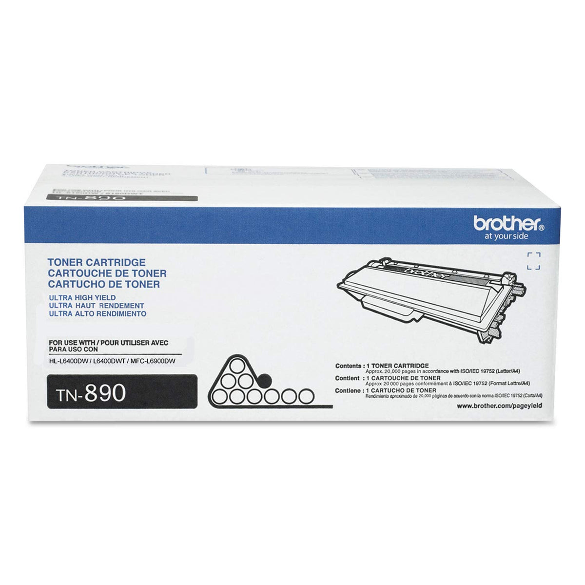 Brother TN890 Toner Cartridge Black 1 Pack 20000 Pages in Retail Packaging