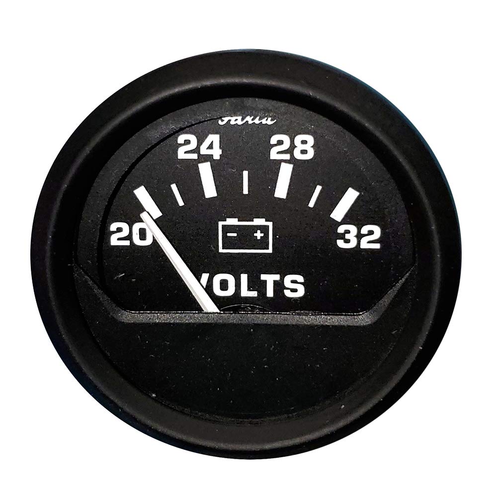 Faria Euro Black 2" Voltmeter 20-32V VP9191