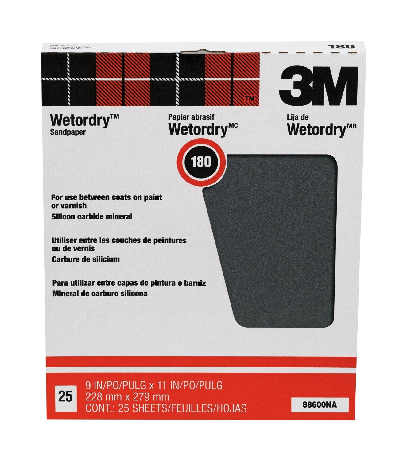 3M 9x11 180C Wet/Dry Sandpaper