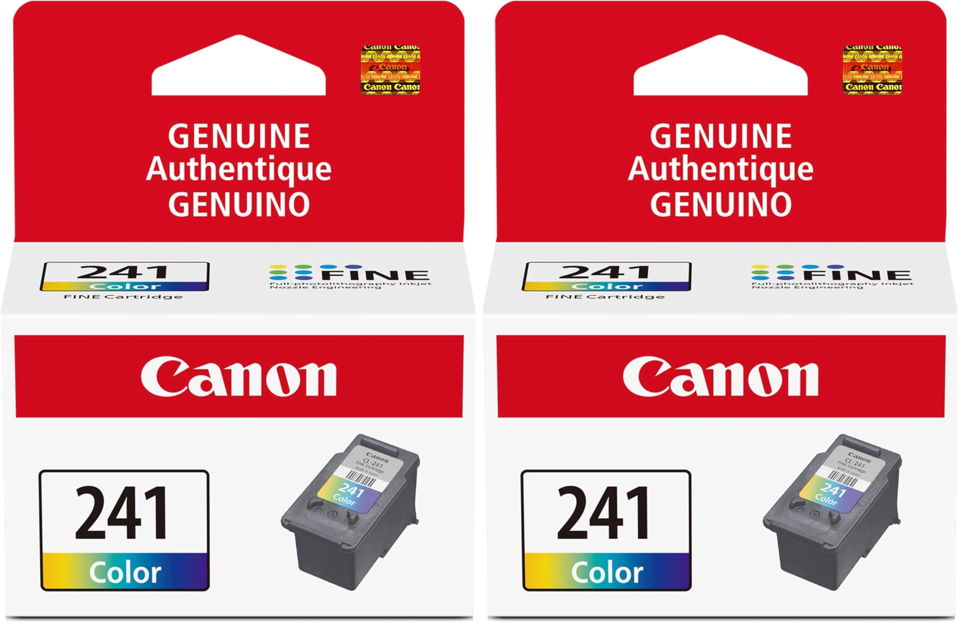 Canon CL-241 Genuine Color Ink Cartridge,Compatible with MG2120/3120/4120,MX512/432/472/372/392/522/532/452,MG2220/3220/4220/3520/3620,TS5120,(Pack of 2)