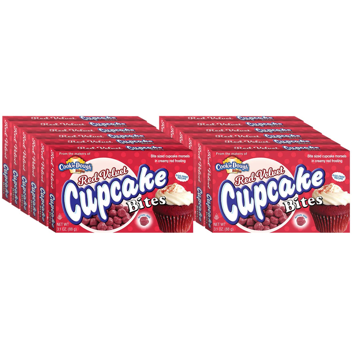 Cookie Dough Bites Red Velvet Cupcake 12 Pack 3.1 oz