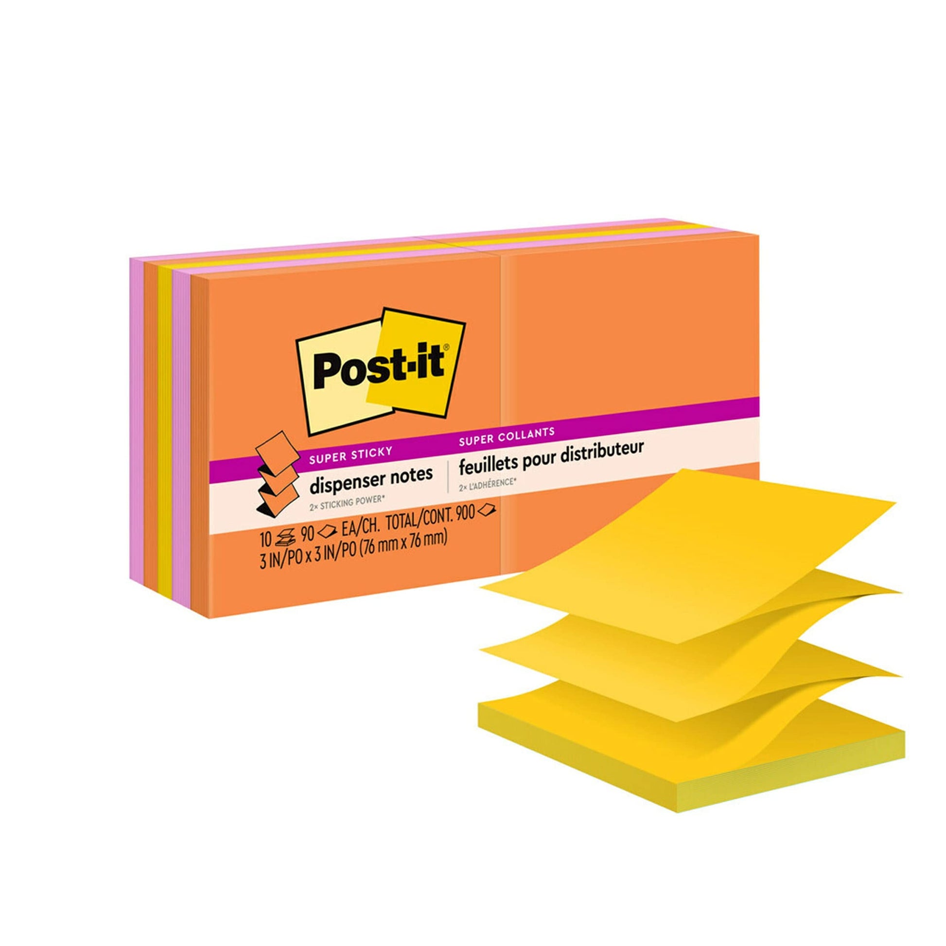 3M Post-it Super Sticky Notes 3x3 10-Pack Assorted