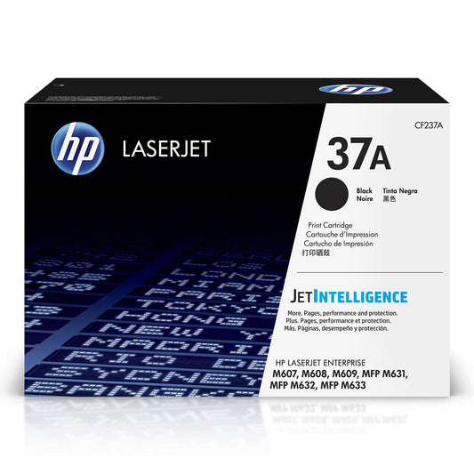 HP 37A Black Toner Cartridge | Works with HP LaserJet Enterprise M607, M608, M609 Series, HP LaserJet Enterprise MFP M631, M632, M633 Series | CF237A