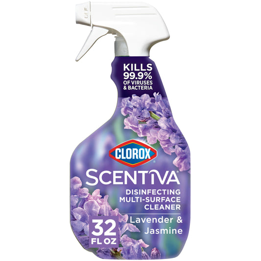 Clorox Scentiva Disinfecting Multi-Surface Cleaner, Lavender and Jasmine, 32 Fl Oz (Pack May Vary)