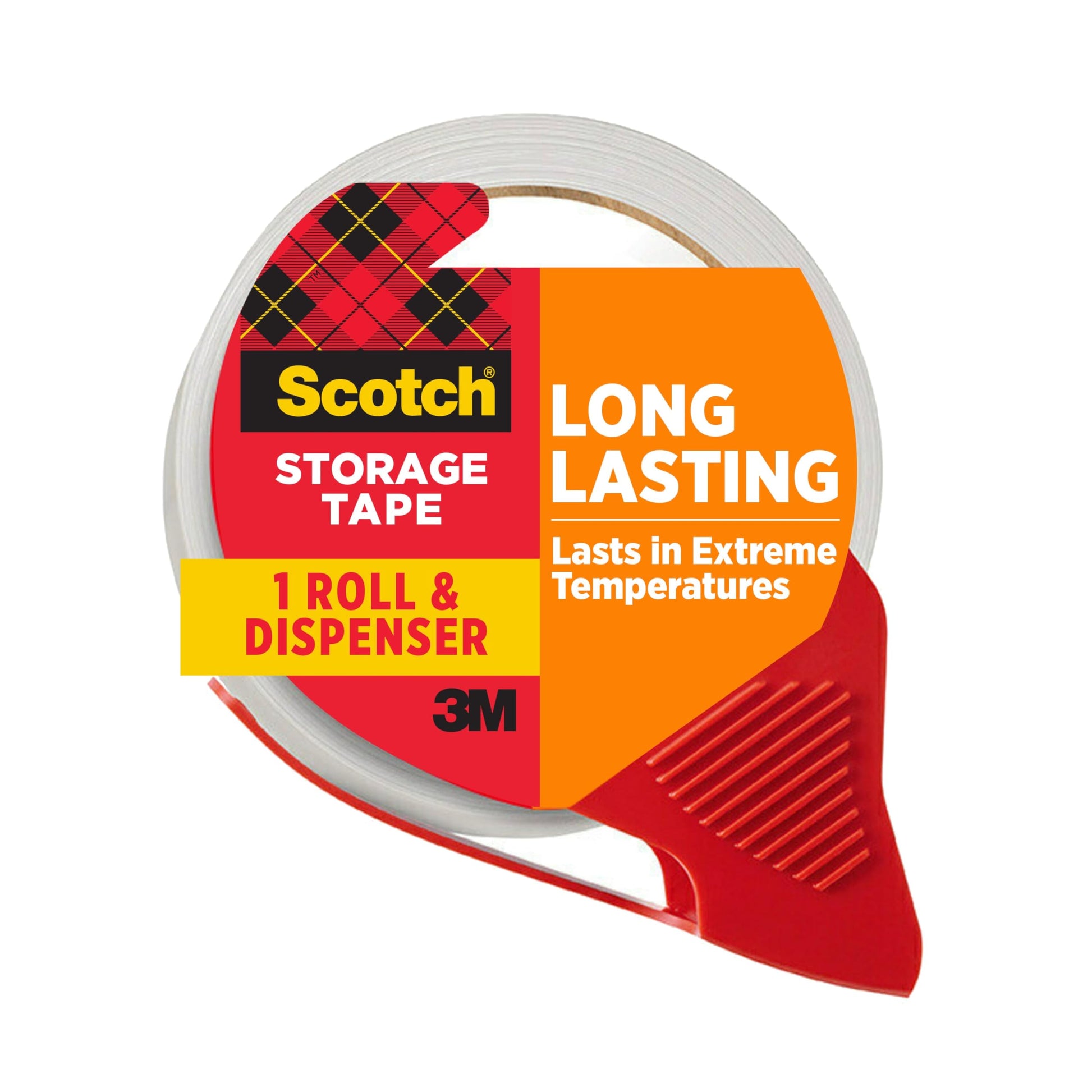 3M, Scotch Mailing & Storage Tape With Dispenser Tape With Dispenser, 1 8X38.2 Yds, 1 Roll, Clear
