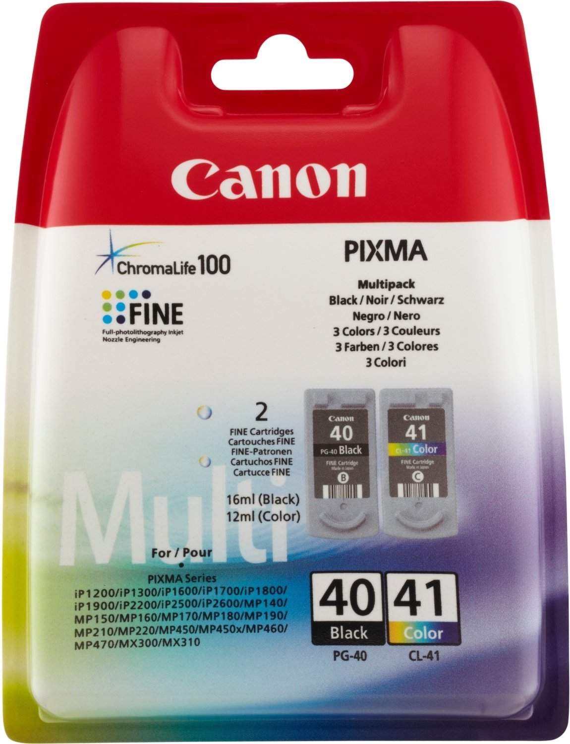 PG-40 / CL-41 Multi Pack, 2 Ink cartridges, Blister with Security