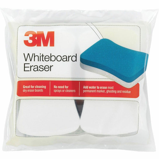 3M 581WBE Whiteboard Eraser Pads, 5-Inch x3-Inch, 2/PK, White/Blue