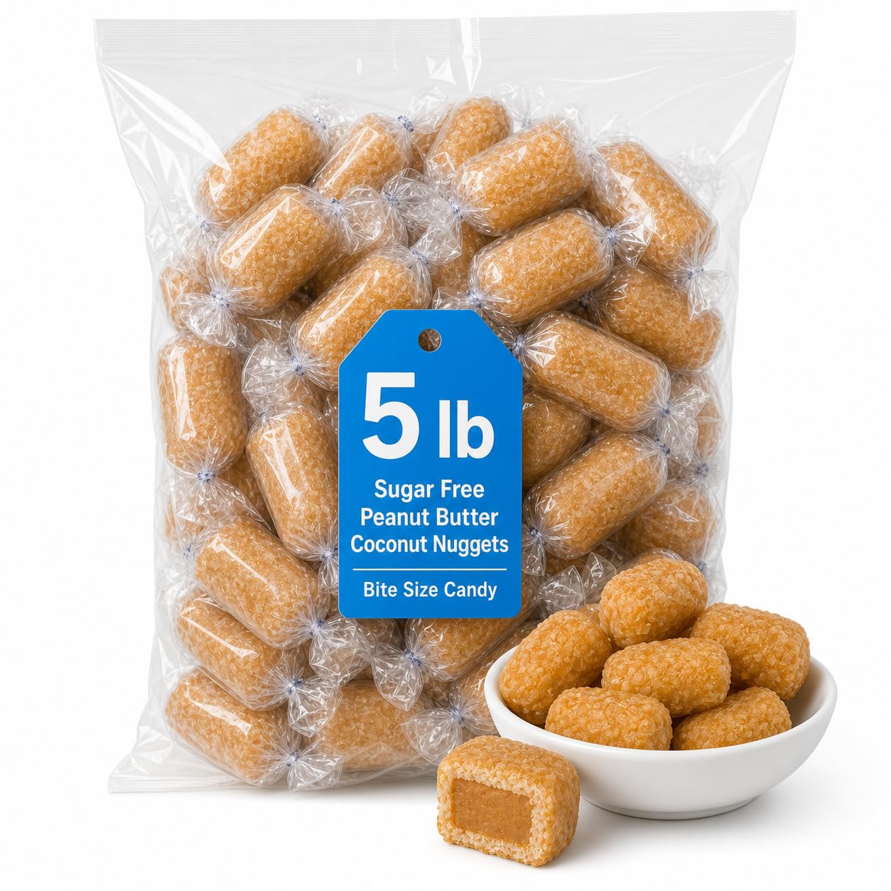 Atkinson Sugar Free Peanut Butter Coconut Nuggets 5 lb