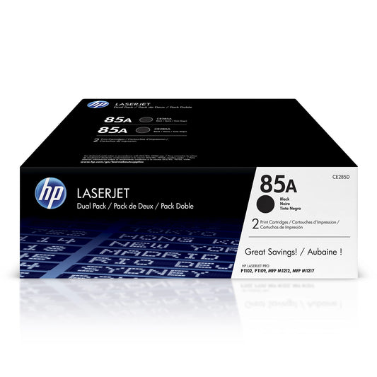 HP 85A Black Toner Cartridges 2-Pack CE285D