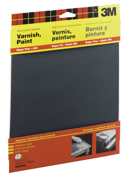 3M Wetordry Sandpaper 400 Grit 9x11in 5-Pack (9085NA)