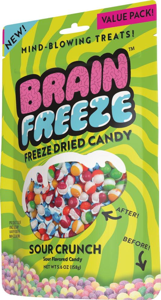 BRAIN FREEZE Sour Crunch Freeze-Dried Candy – Sweet & Tangy Gourmet Freeze Dried Candy Snack - Single Pack