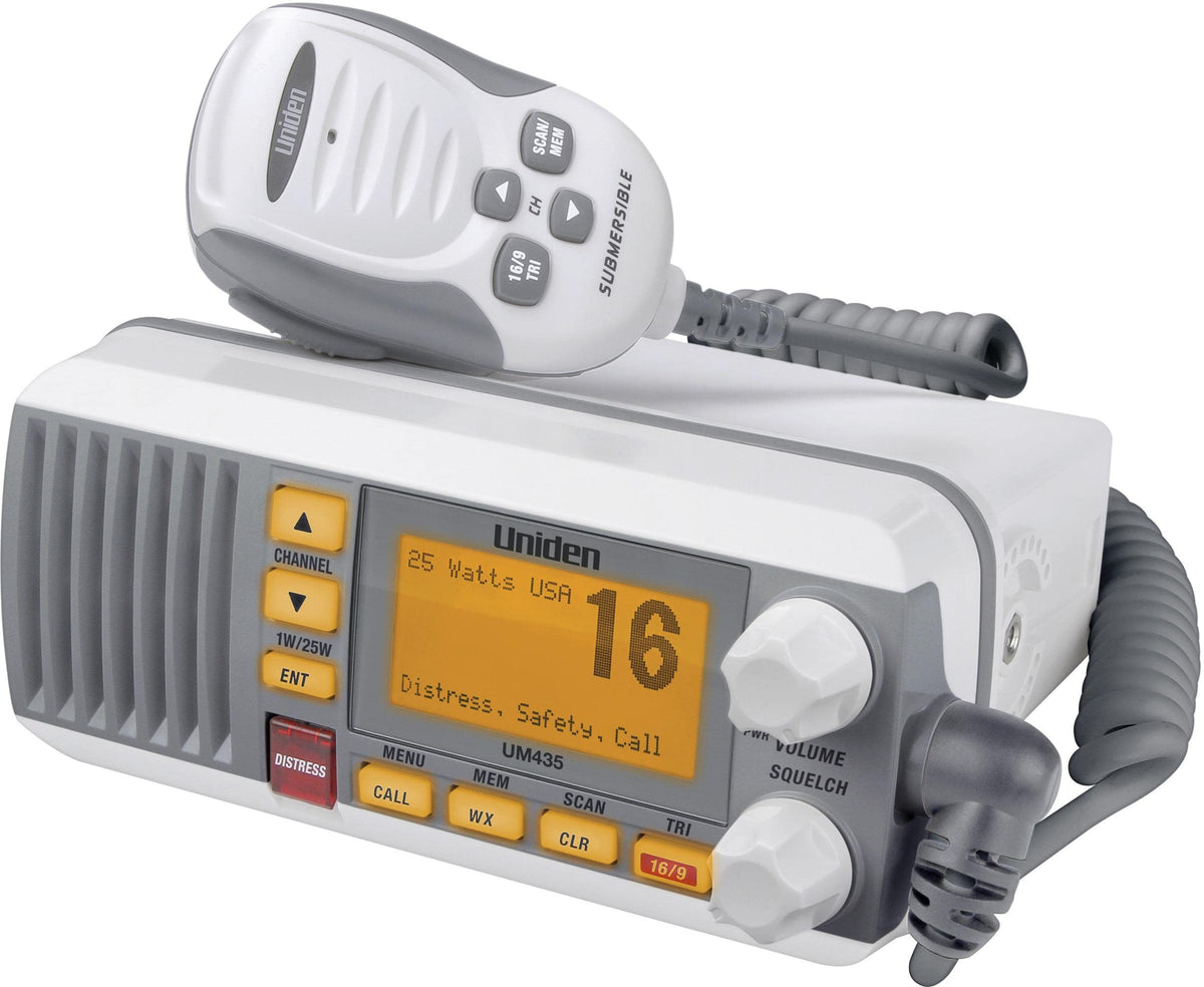 Uniden UM435 VHF Marine Radio 1/25W IPX8 White
