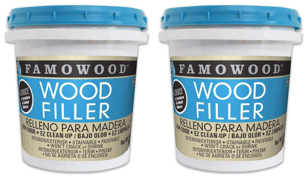 FAMOWOOD Latex Wood Filler 40022126 Pint Natural 2-Pack