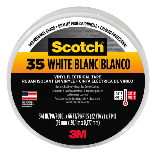 3M Scotch 35 White Electrical Tape 0.75in x 66ft