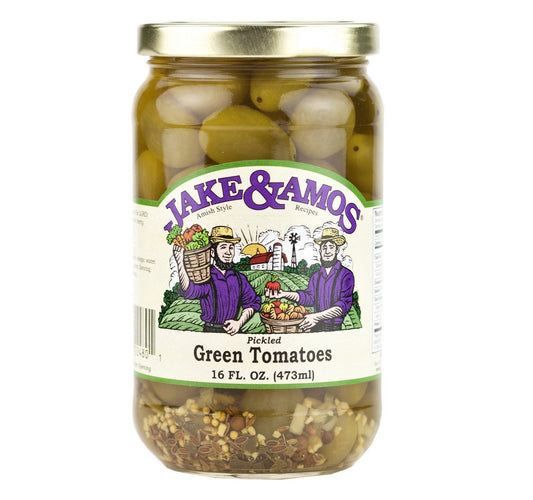 Jake & Amos Pickled Green Tomatoes 16 oz Case