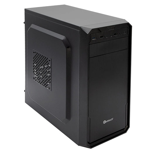 GETTTECH Mid Tower Computer ATX Case with 500W Power Supply Unit & 3 Ventilations, Complete Desktop PC Project Build Economic Kit, 7 Expansion Slots, mATX FCC/ROHS/CE/NOM Certified Black GG-1802