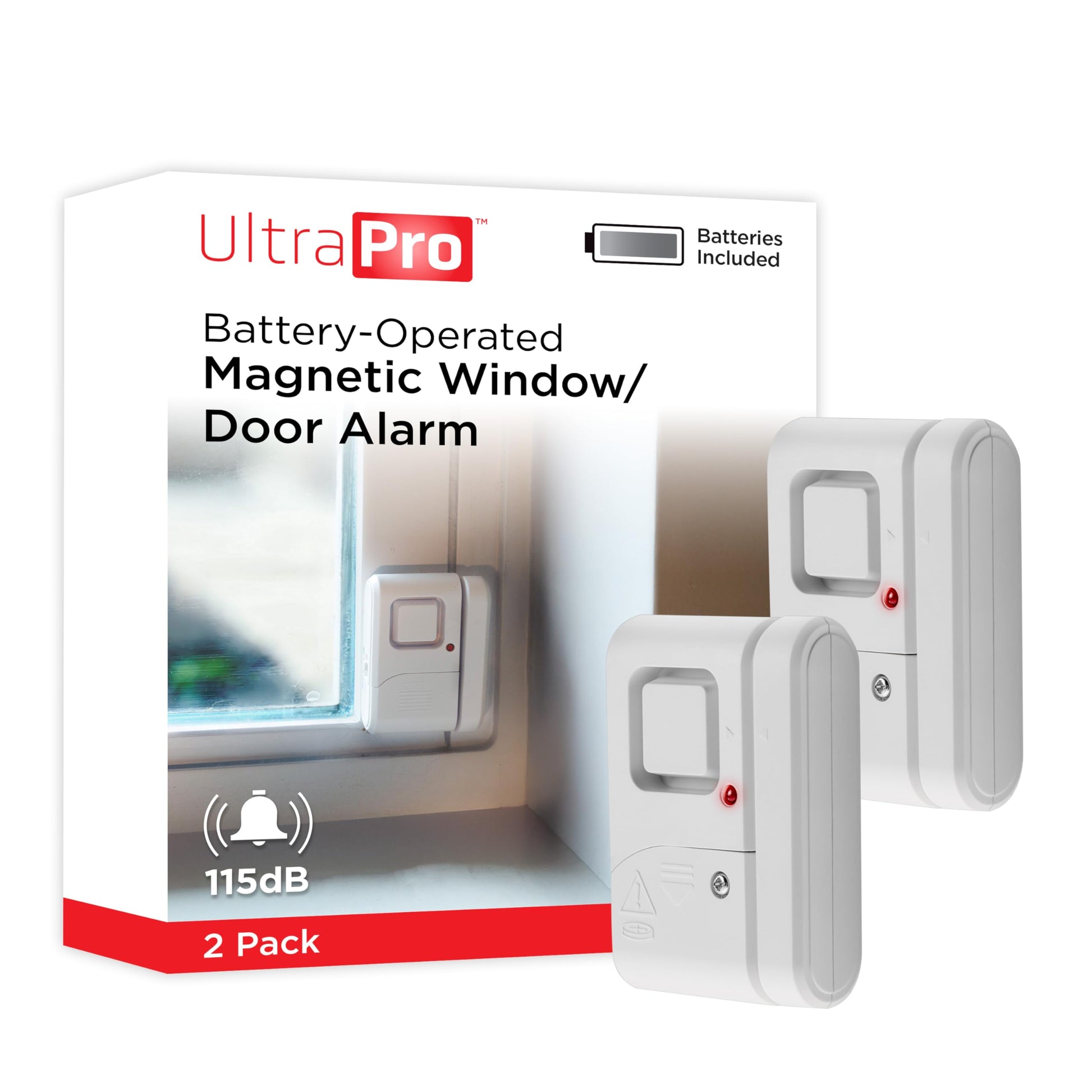 2 Count Wireless Battery Operated Magnetic Window Alarm
