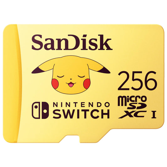 SANDISK 256GB microSDXC Card Licensed for Nintendo Switch, Pokémon Edition, Pikachu, Made for Nintendo-Switch, OLED, and Lite - SDSQXAO-256G-GN6Z