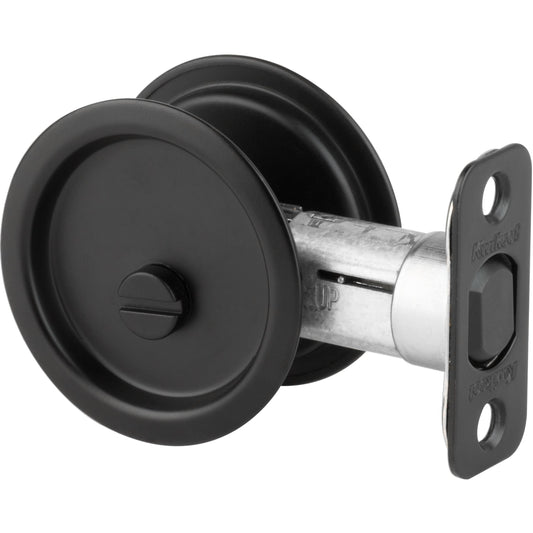Kwikset 335-514 Privacy Pocket Door Lock Iron Black