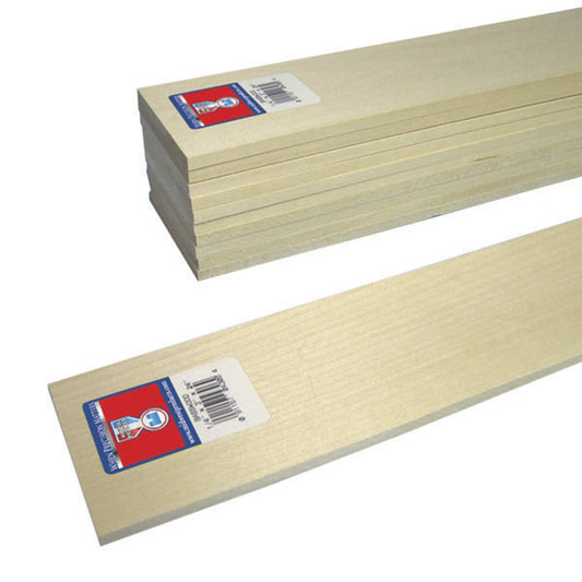 Midwest 4306 Basswood Sheets, 1/4 x 3 x 24-Inch