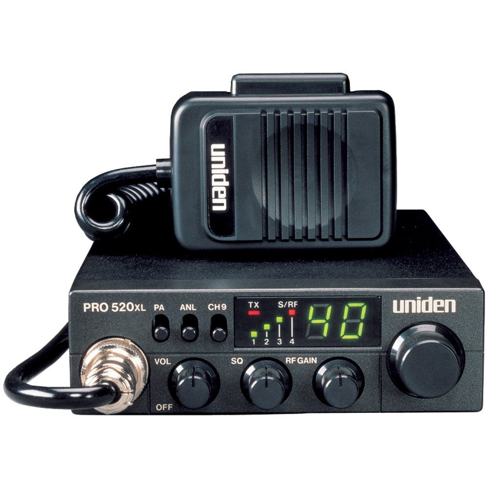Uniden PRO520XL Pro Series 40-Channel CB Radio. Compact Design. ANL Switch and PA/CB Switch. 7 Watts of Audio Output and Instant Emergency Channel 9. (Renewed)