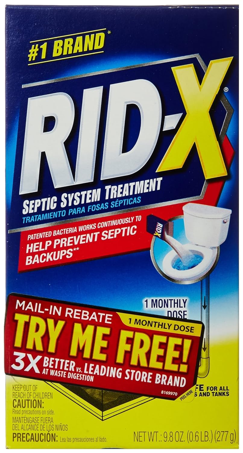 RID-X Septic Treatment, Septic Tank Treatment, 1 Month Supply Of Powder, 9.8 oz
