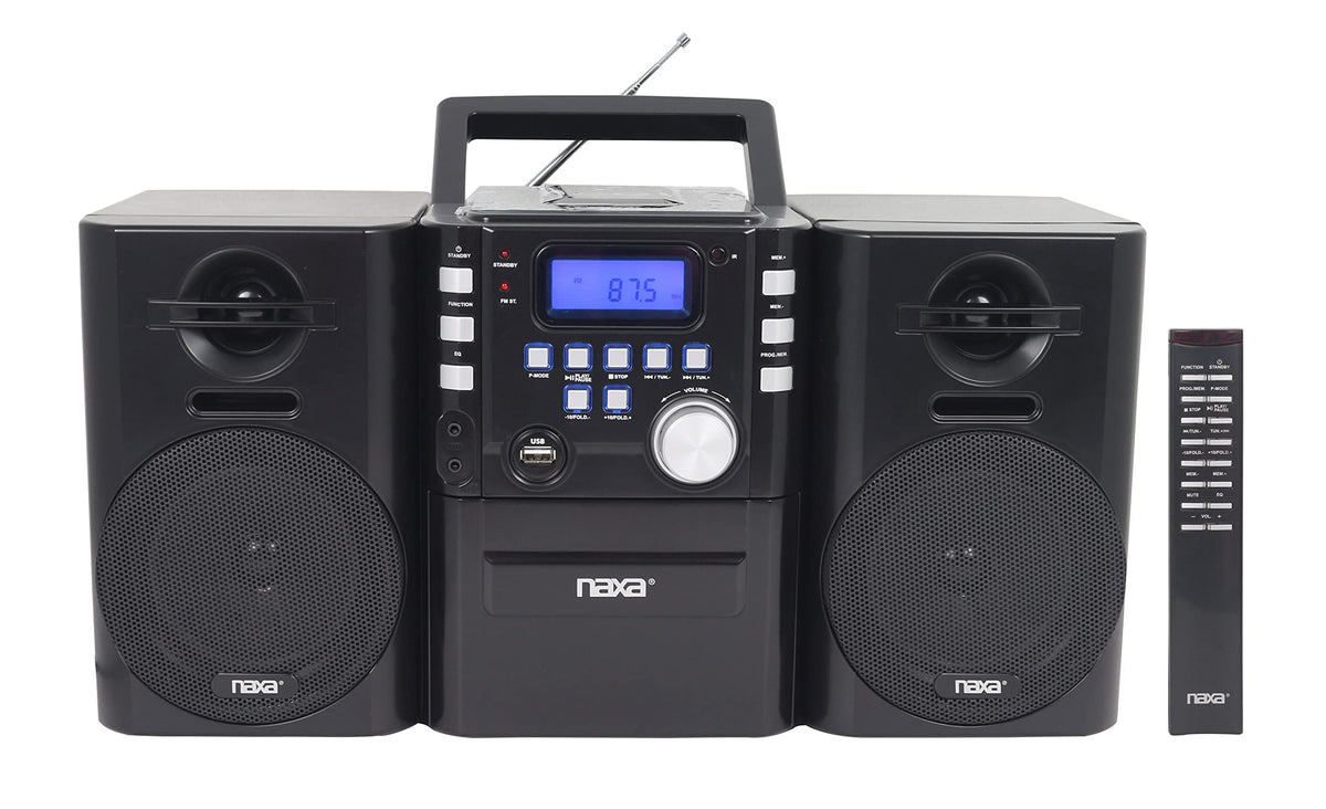 Naxa NPB-431 Stereo System, Portable, Black