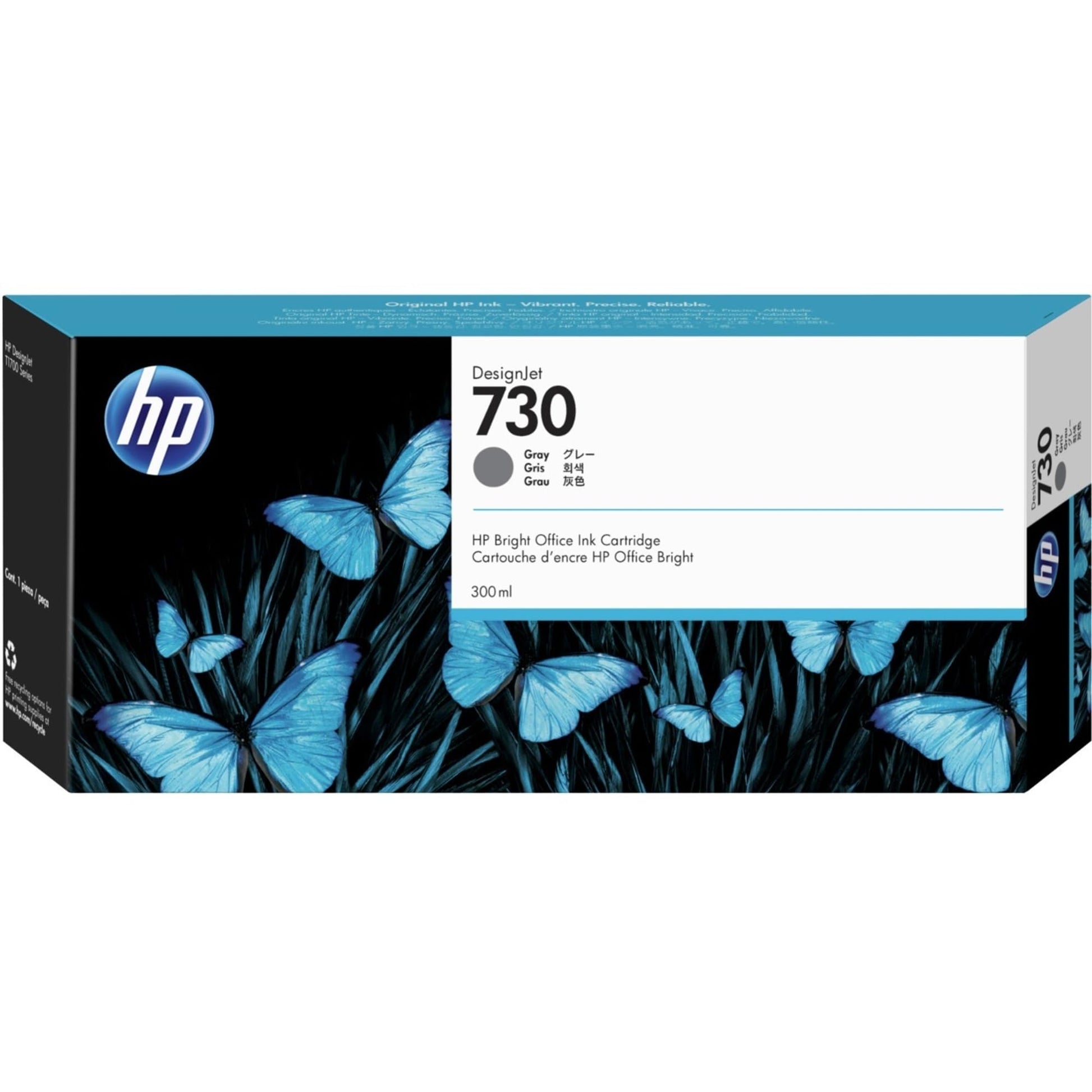 HP 730 Gray Ink Cartridge 300ml P2V72A