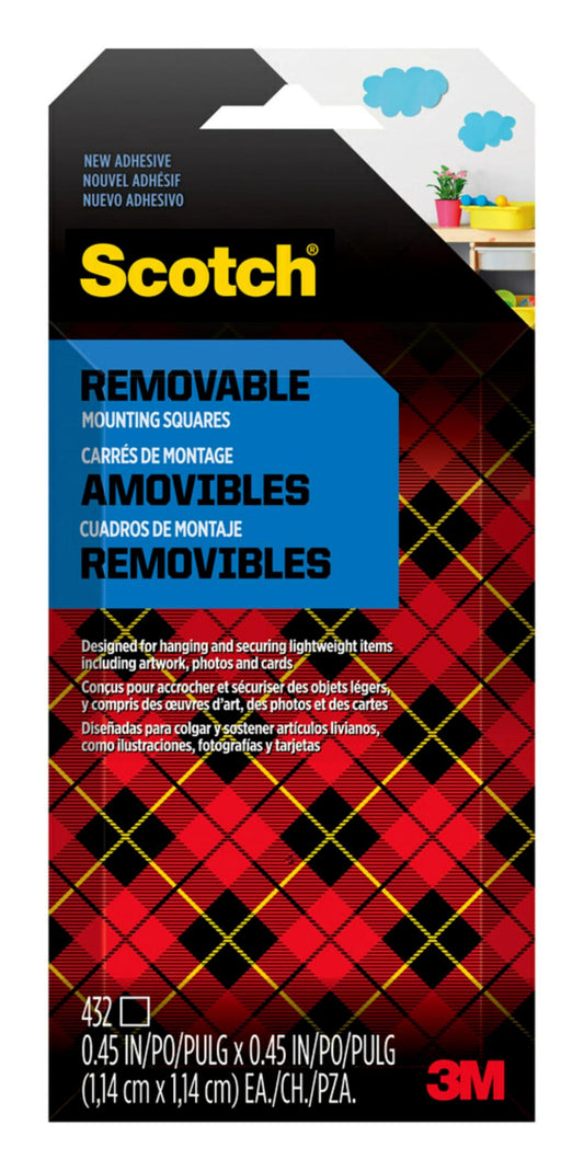 3M Scotch Removable Wall Mounting Tabs 7225 .75" x .5"