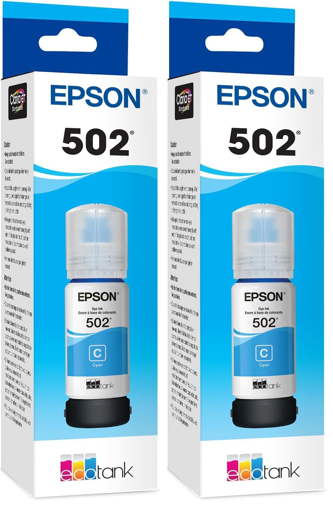 Epson 502 EcoTank Cyan Ink Bottle 2-Pack