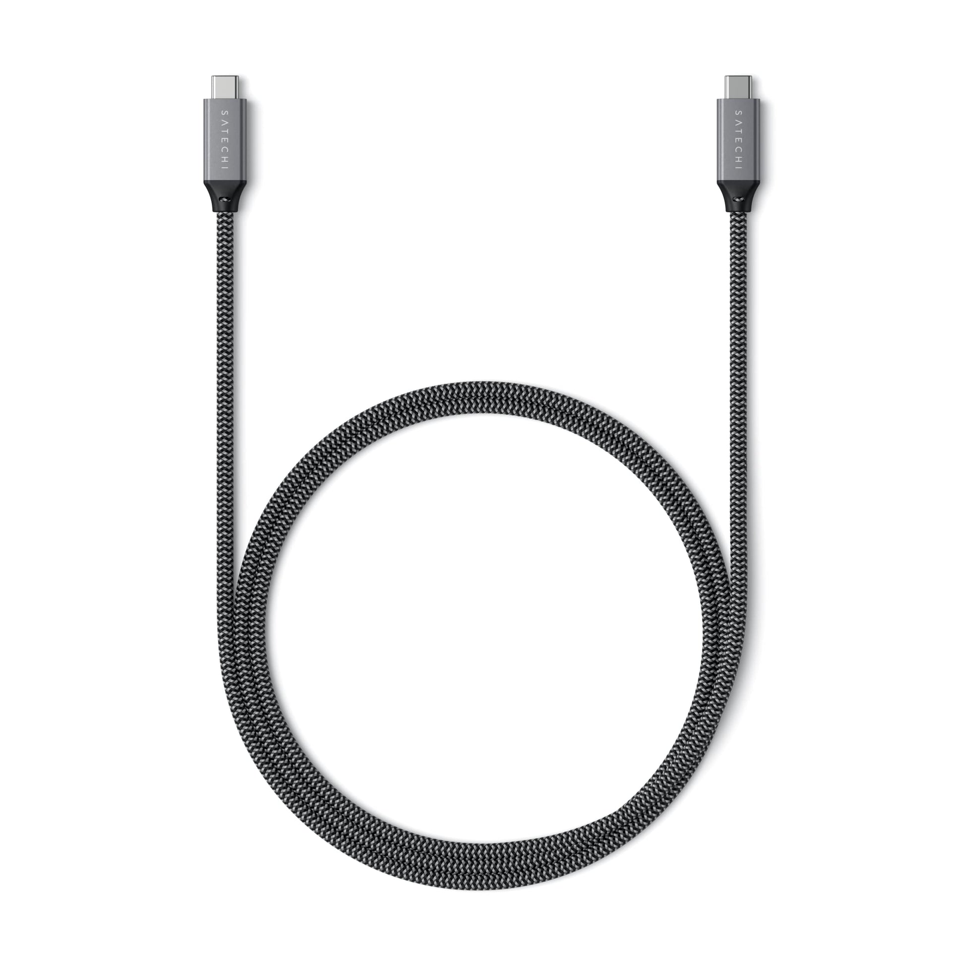 Satechi USB C to USB C 4.0 Pro Cable, 140W Power Delivery, 8K Resolution @ 60Hz, 4K @ 120Hz Single or 4K @ 60Hz Dual Display, 40Gbps Data Transfer, Downward Compatible to 2.0 USBC Devices (30in/80cm)