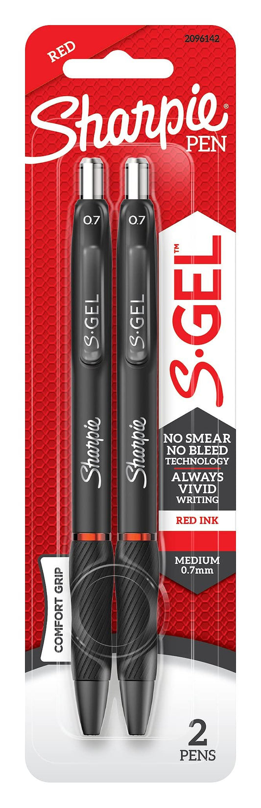 Sharpie S-Gel Red Gel Pens 0.7mm 2-Pack