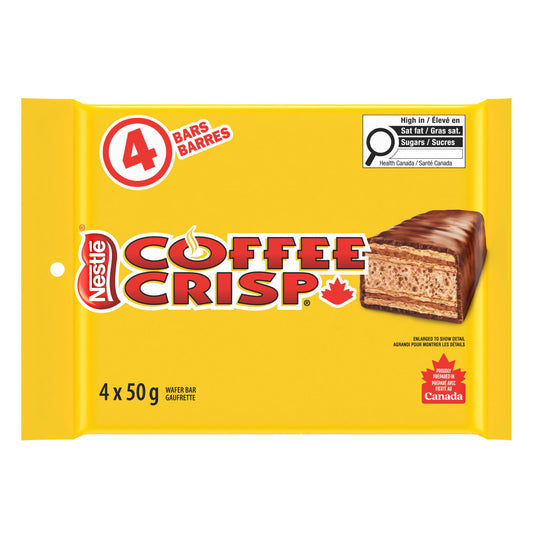 Canada Candy Coffee Crisp Chocolate Bar, 4 Count (Pack of 1), Imported from Canada. (Basic)