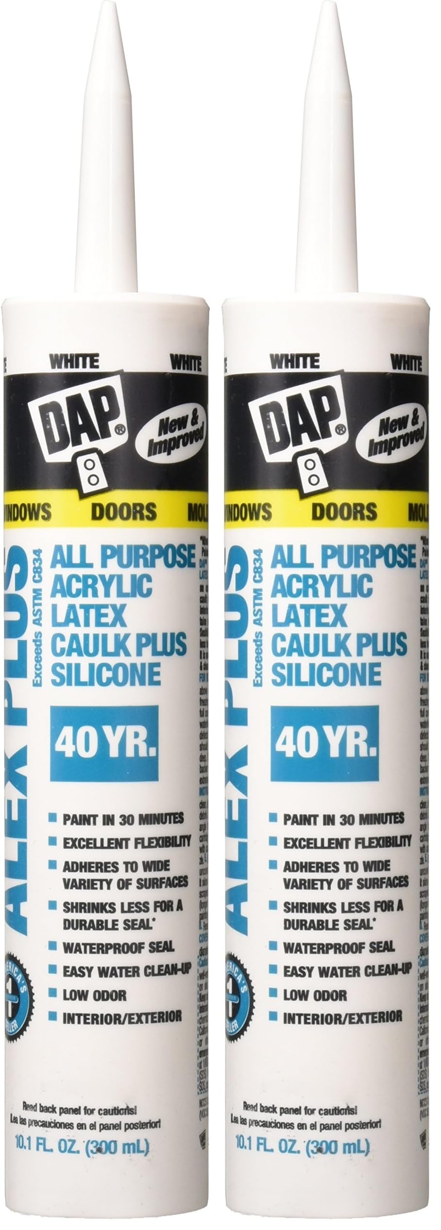DAP Alex Plus Acrylic Latex Caulk 10.1 oz (2-Pack)