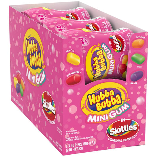 Hubba Bubba Minis Skittles Sugar-Free Gum 6-Pack