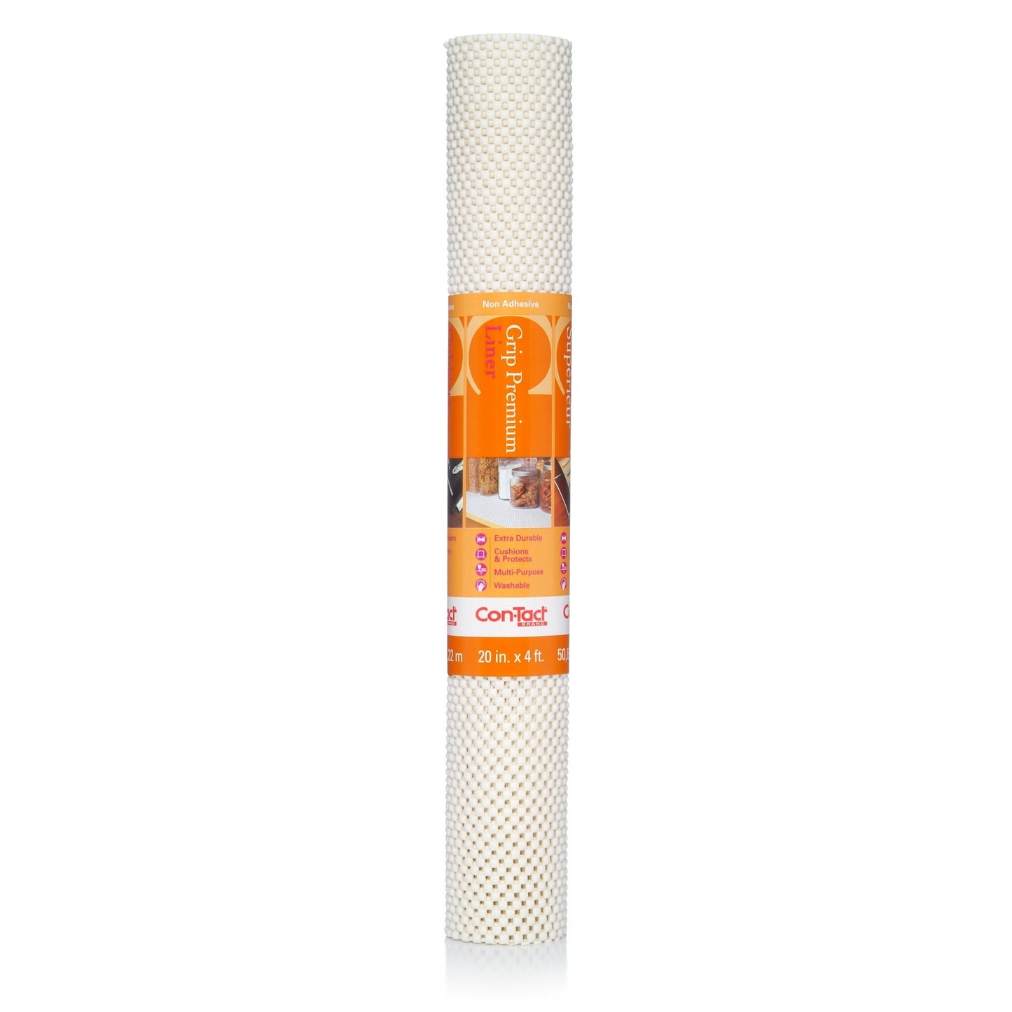 Con-Tact Grip Premium Shelf Liner 20" x 4' White