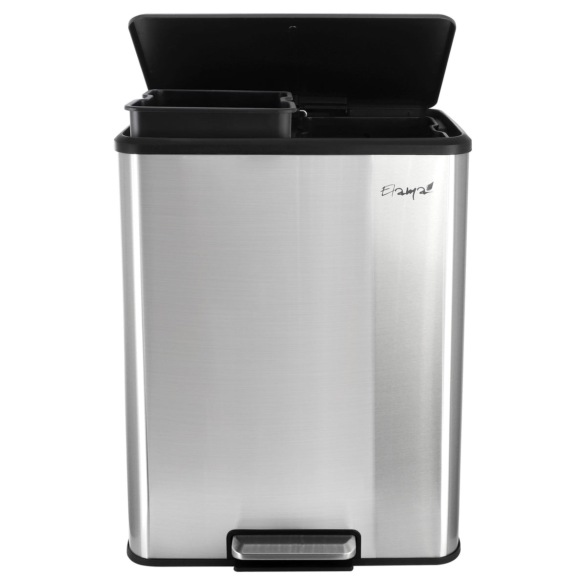 Elama 2-Section 8 Gallon Trash & Recycling Bin