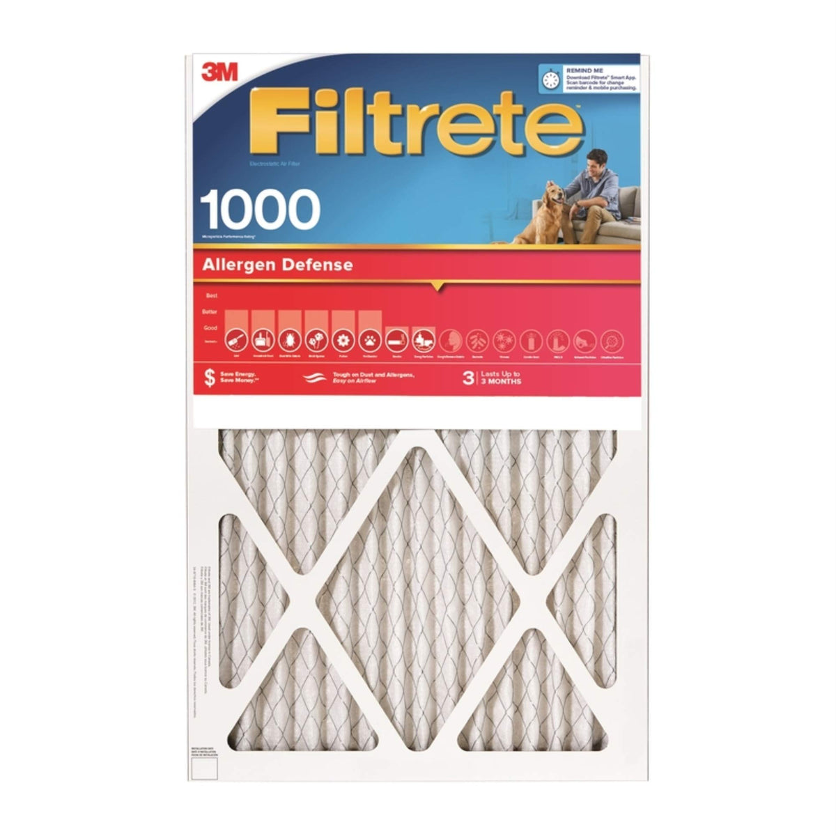 3M AIR FLTR 20X30X1 1000MPR