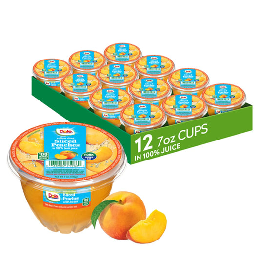 Dole Fruit Bowls Diced Peaches 7oz 12 Pack