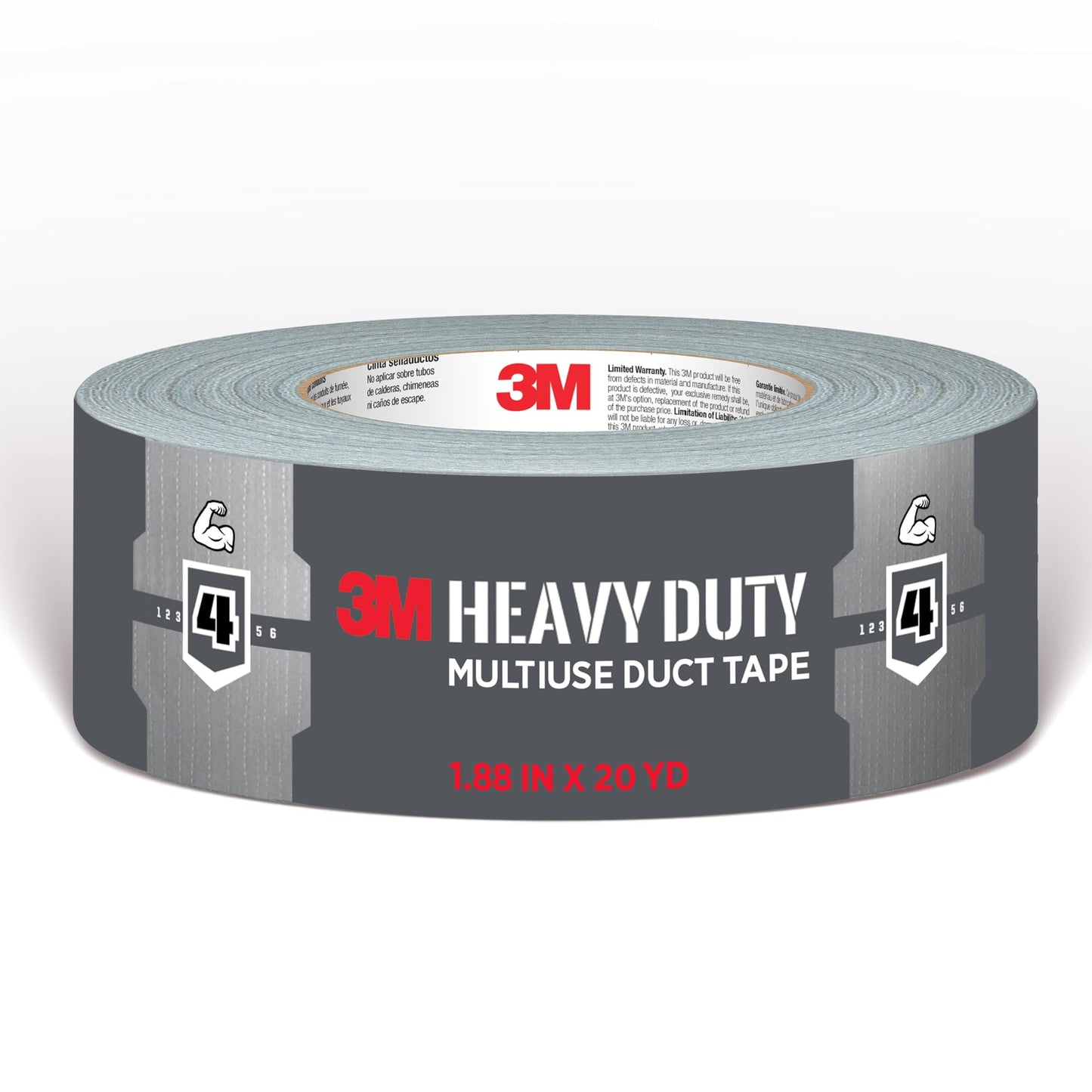 3M Heavy Duty Duct Tape Grey, 1.88in x 20yd (48mm x 18.2m) 1 Roll/Pack