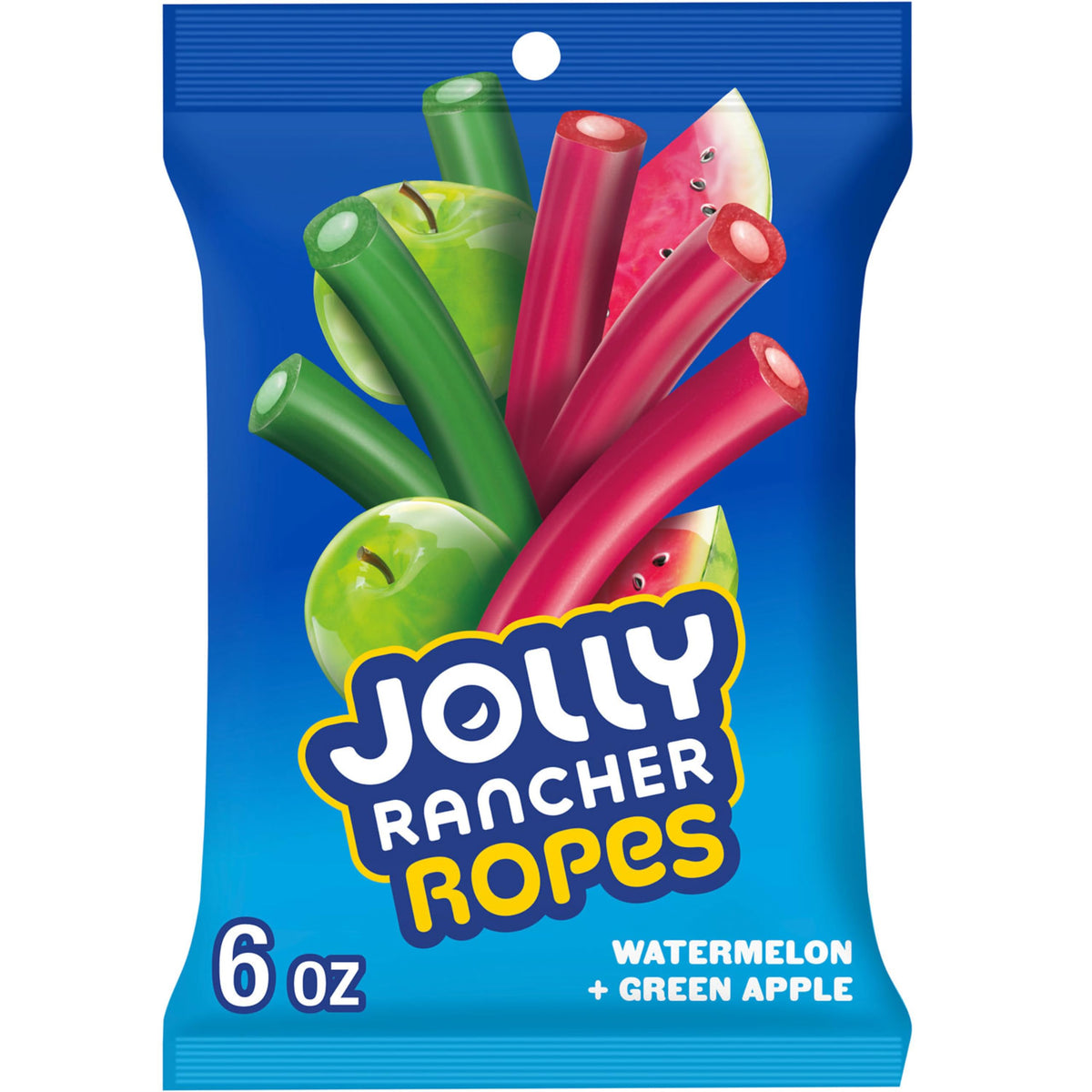 Jolly Rancher Ropes Watermelon & Green Apple 6 oz, 12 ct