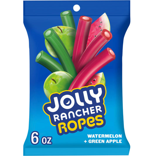 Jolly Rancher Ropes Watermelon & Green Apple 6 oz, 12 ct