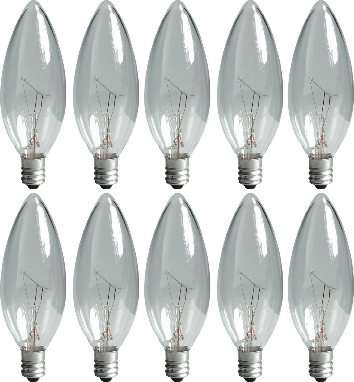 GE 74978 25-Watt Candelabra Light Bulb, Blunt Tip, 10-Pack