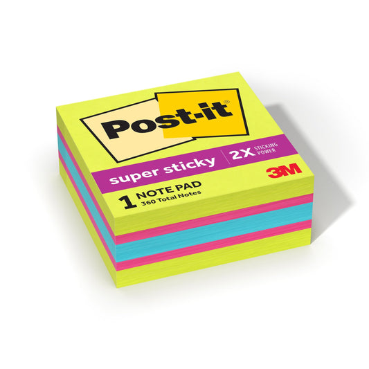 Post-it Notes Cube Notes, 3" x 3", Aqua, Pad of 360 Sheets