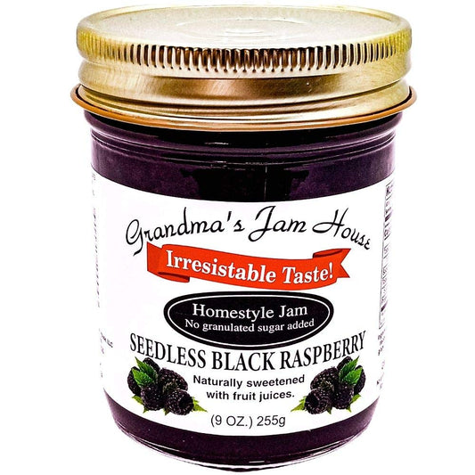 Grandmas Sweet Black Raspberry Jam 9oz Seedless