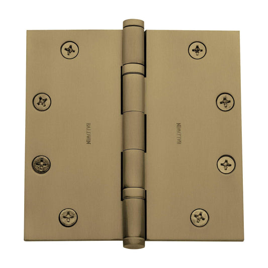 Baldwin 1051033I Square Mortise Hinge, Vintage Brass