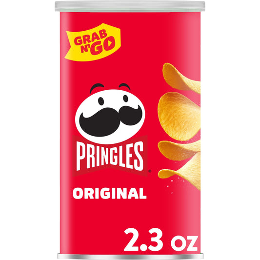 Pringles Potato Crisps Chips, Original Flavored, Single Serve, Grab and Go, 2.4 oz
