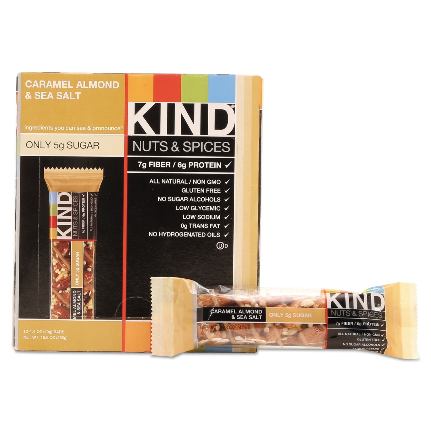 Kind Healthy Caramel Almond Sea Salt Snack Bar, 1.4 Ounce -- 72 per case.