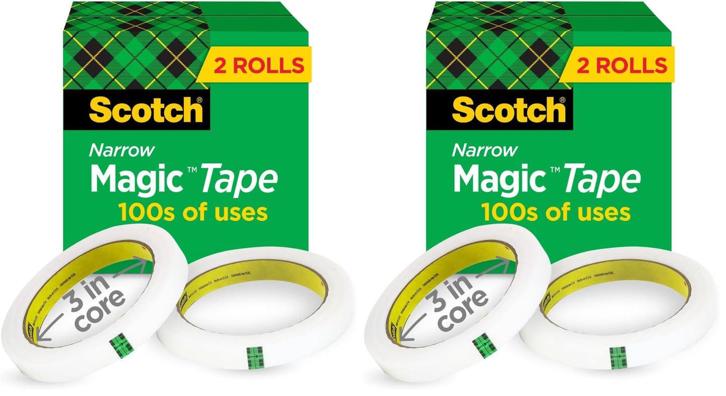 Magic Tape, 1/2"" x 2592"", 3"" Core, 2/Pack, Sold as 2 Each