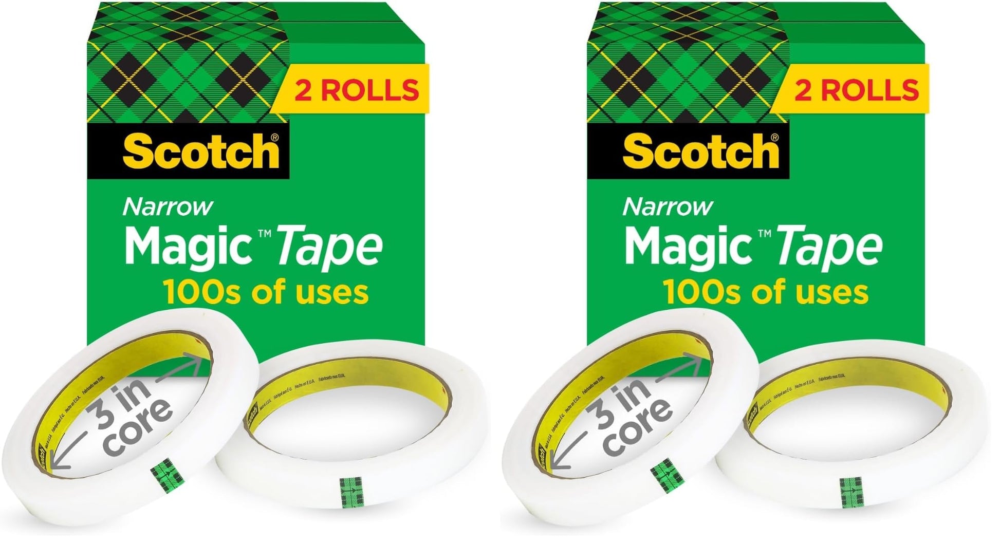 Magic Tape, 1/2"" x 2592"", 3"" Core, 2/Pack, Sold as 2 Each